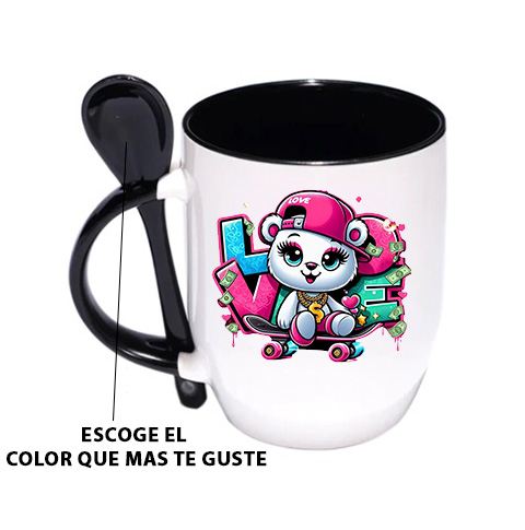 MUG COLOR INTERNO CON CUCHARA