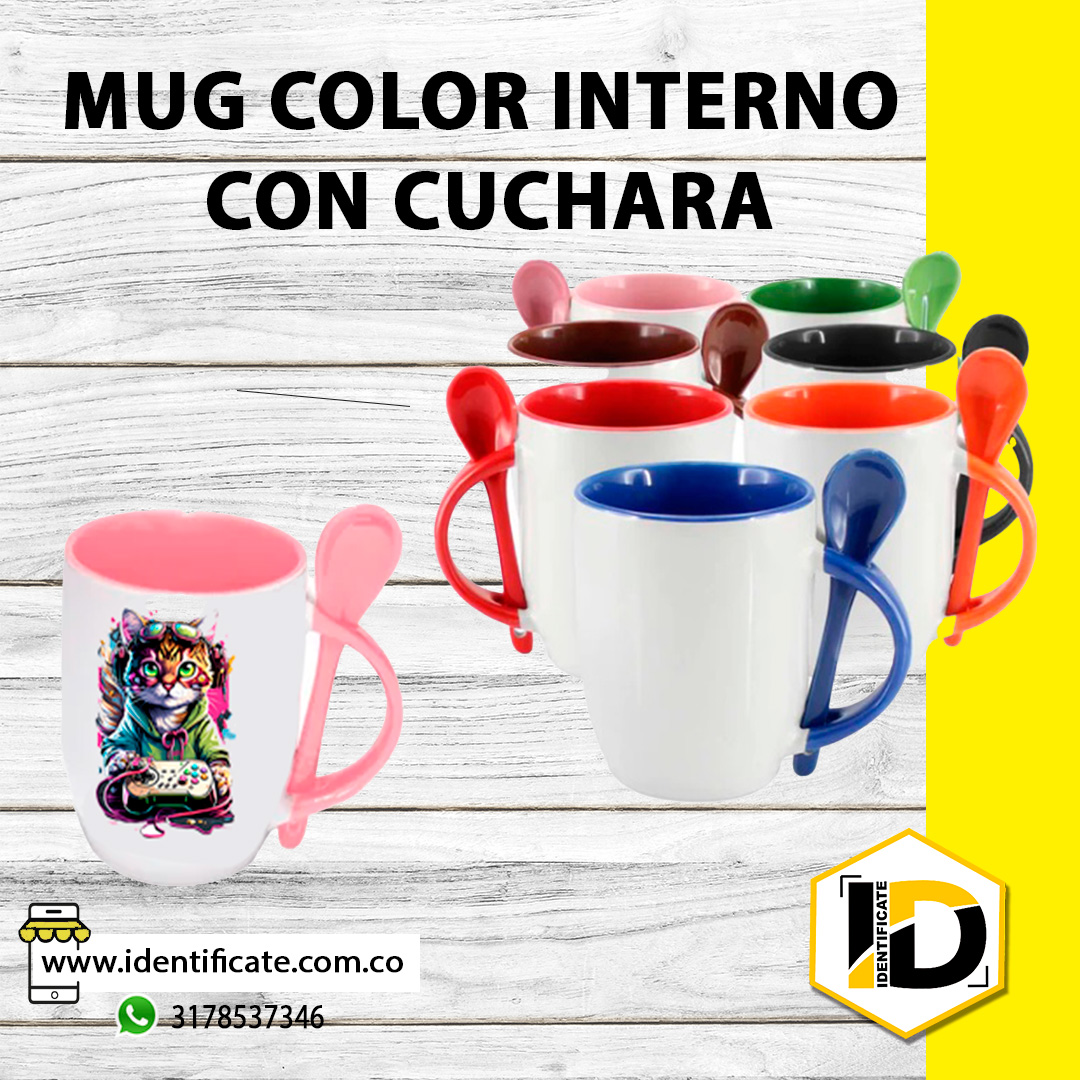 MUG COLOR INTERNO CON CUCHARA