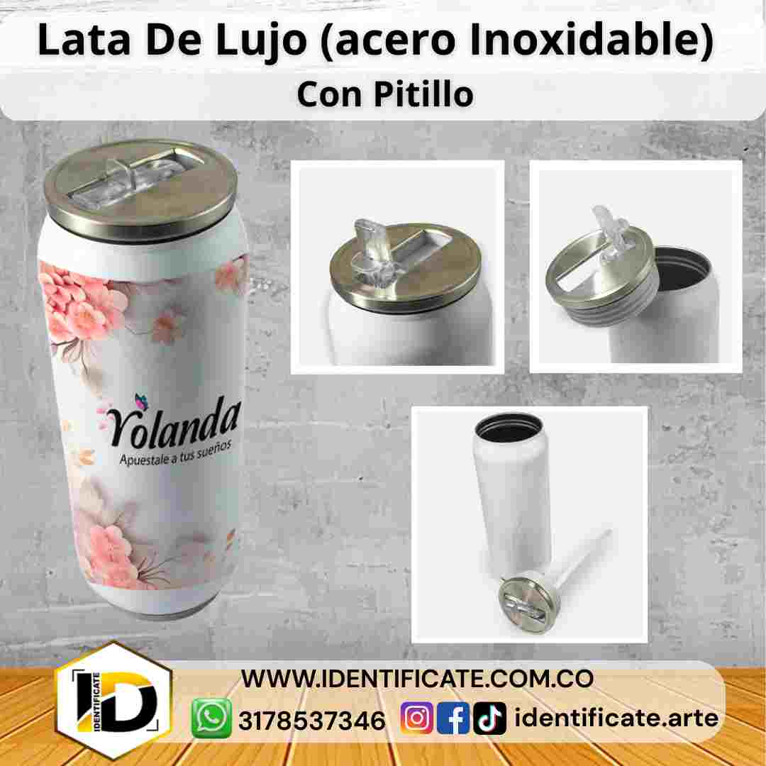 Lata De Lujo (acero Inoxidable)   Con Pitillo